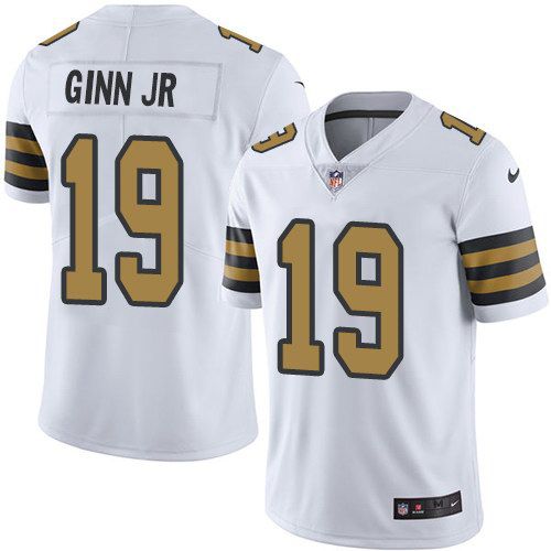 Men New Orleans Saints 19 Ted Ginn jr Nike White Color Rush Limited NFL Jersey